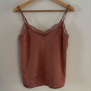 Abercrombie & Fitch Women Sleeveless Lace Trim Cami Tank Top XS y2k Sexy Satin‎
